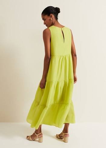 Phase Eight Sara Tiered Dress Light Green USA | 2469781-FI